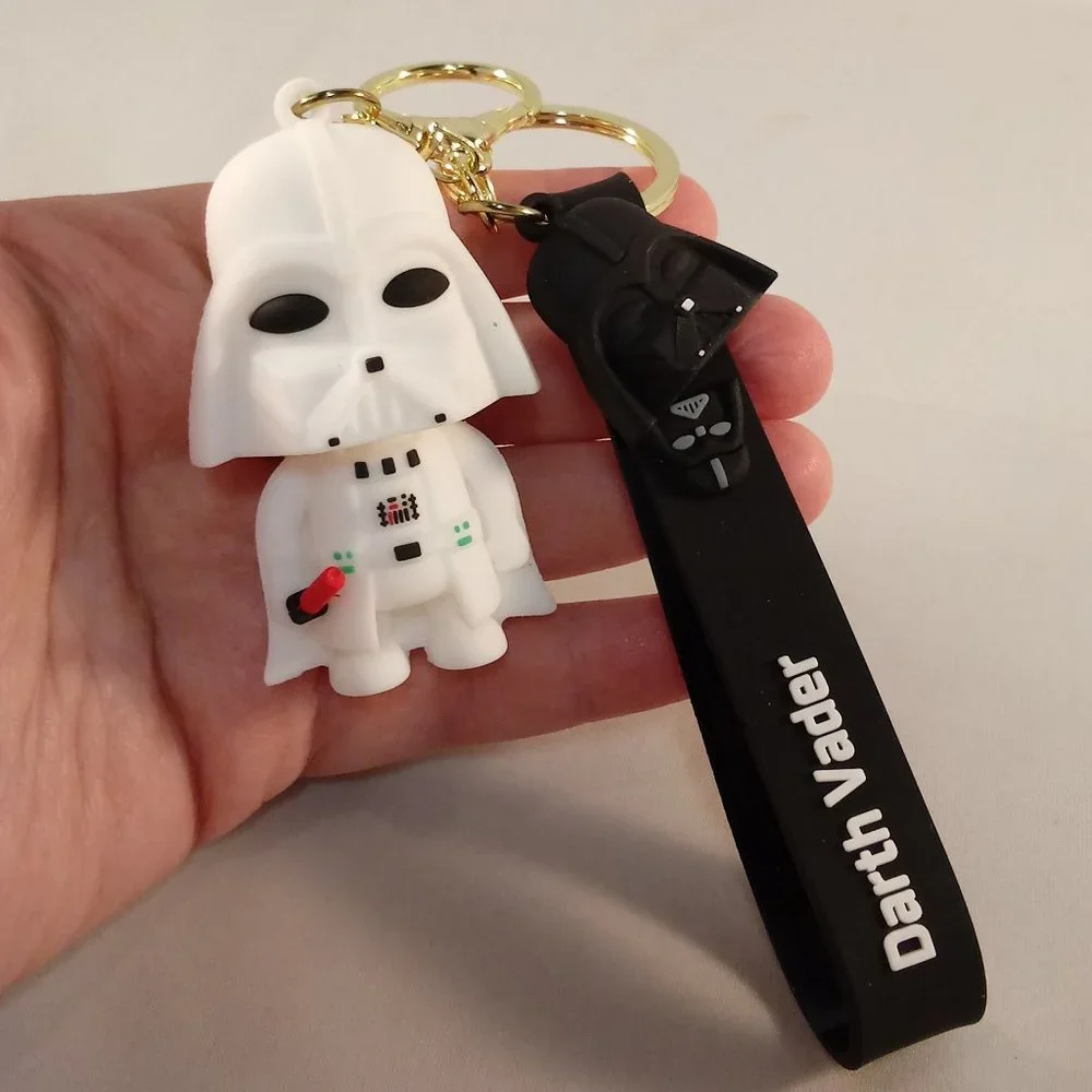Darth Vader White Night Star Wars Key Chain Key Ring Figurine Keychain